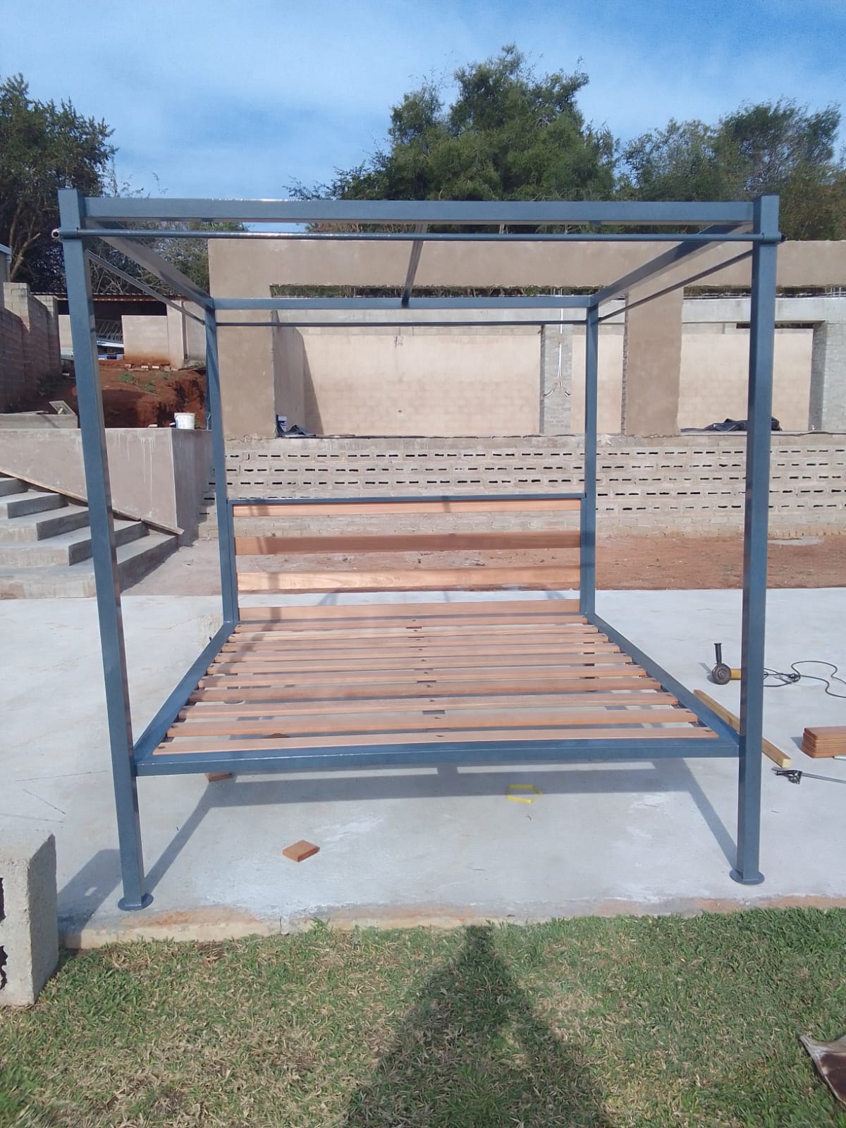 Nkhala project photo: welded steel enclosure frame