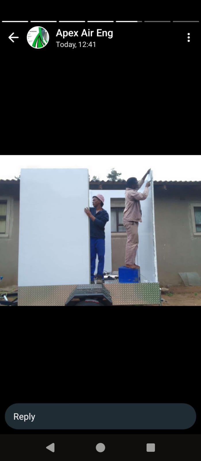 Nkhala project photo: trailer panel assembly at work