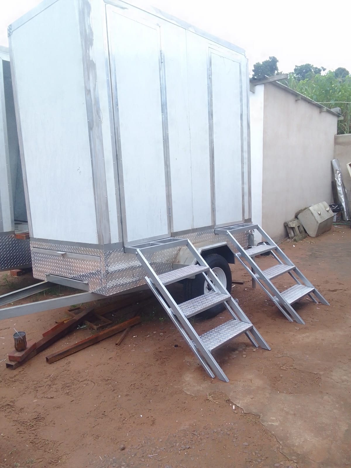 Nkhala project photo: twin cubicle trailer assembly